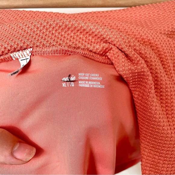 Aerie High Cut Cheeky Peach Waffle Knit Bikini  Bottoms - Picture 5 of 7